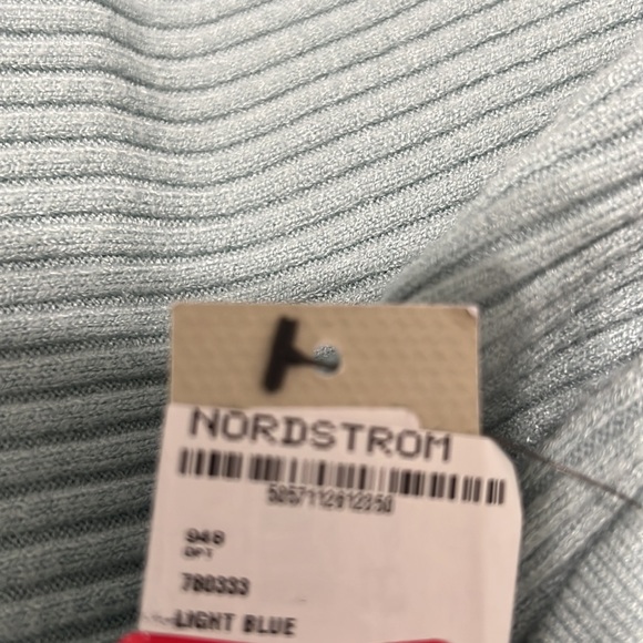 River Island Off the shoulder Knit Sweater Dress S Teal Light Blue Mini Skirt - Picture 10 of 11